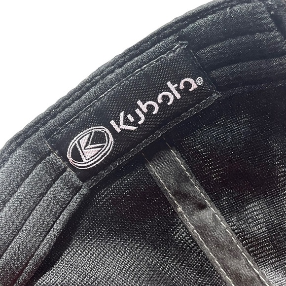 KUBOTA Tractor Adjustable Black Embroidered Baseball Hat Cap Curved Brim - Picture 8 of 8